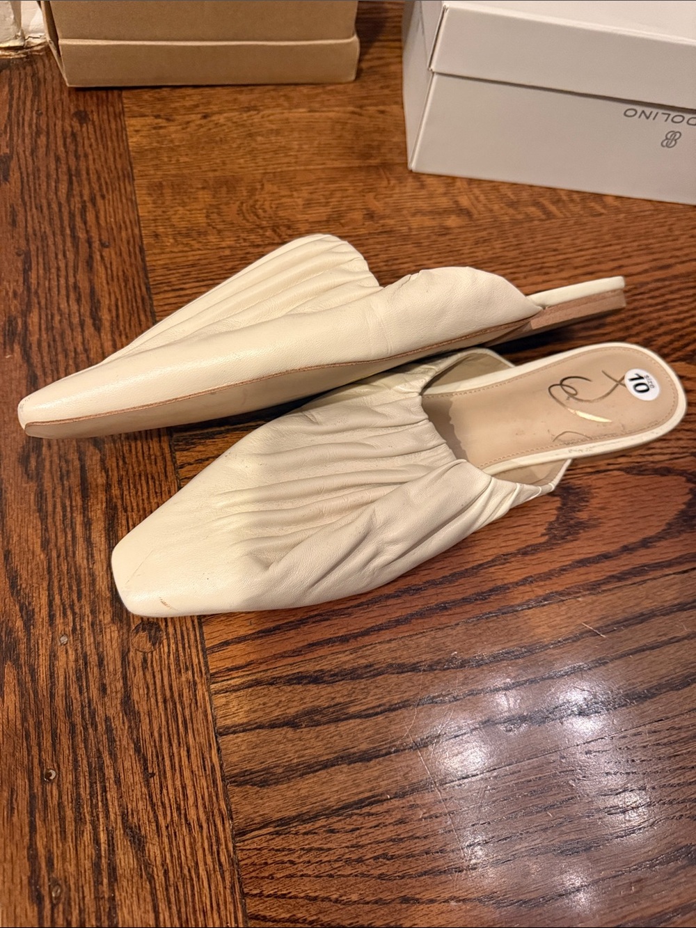 Sam Edelman Women’s Cream Ruched Slip-On Mules size 10 new